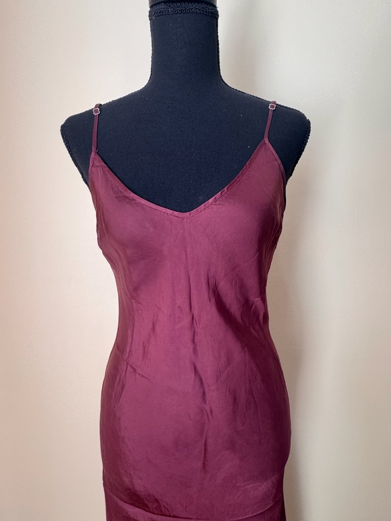 Organic John Patrick Silk Slip Maxi Dress Wine Bias Cut Xs — image 4 of 4